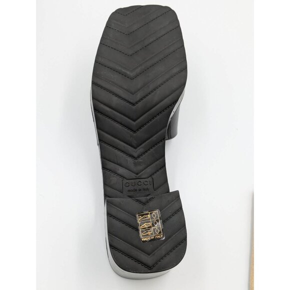 Gucci Logo Embossed Mid-heel Rubber Sandals Black 624730 EU40 - Picture 4 of 11